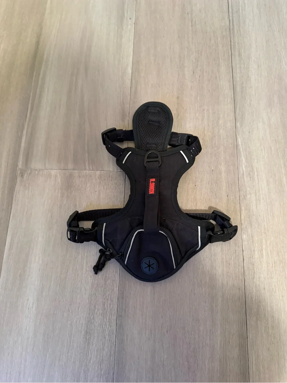 Kong Black Reflective Padded Dog Harness with Matching Leash